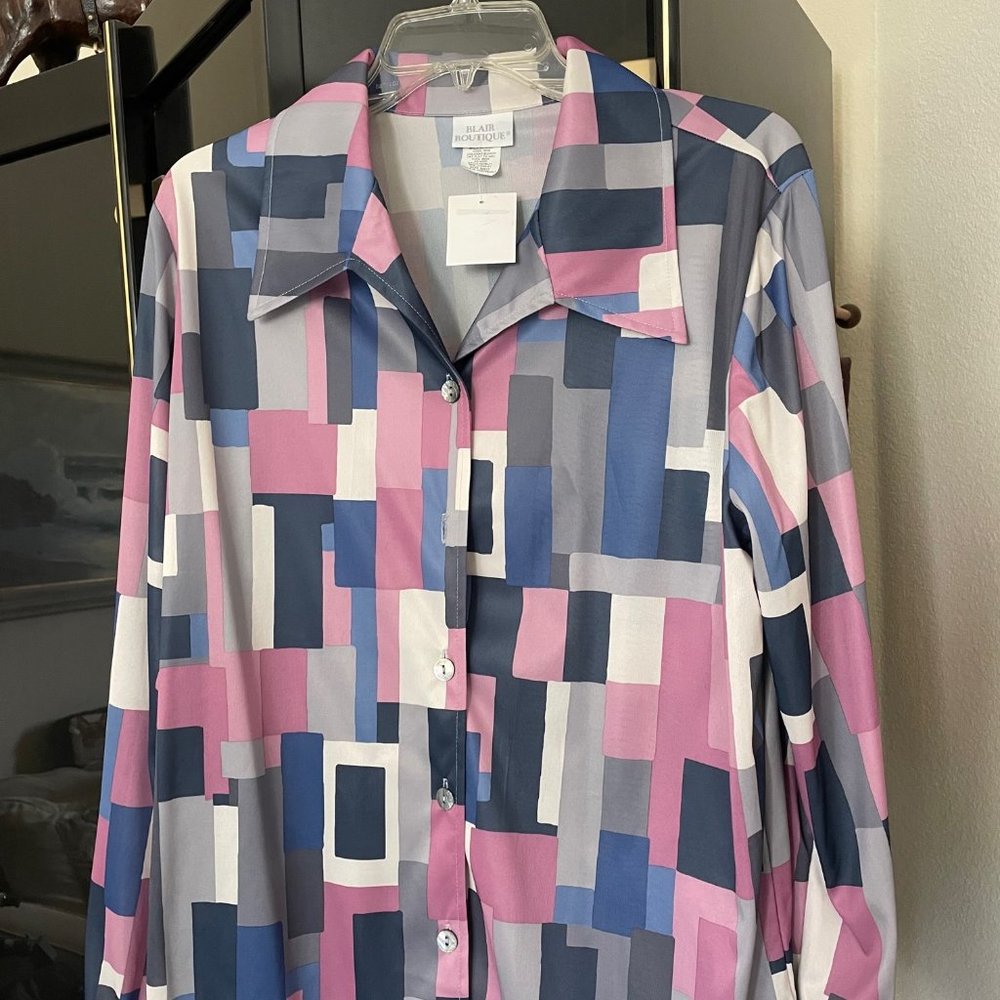NWT  Blair Boutique Dressy Silk Blouse Size MED